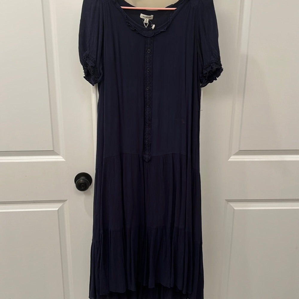 Maxi dress full length. Navy blue - Picture 1 of 2